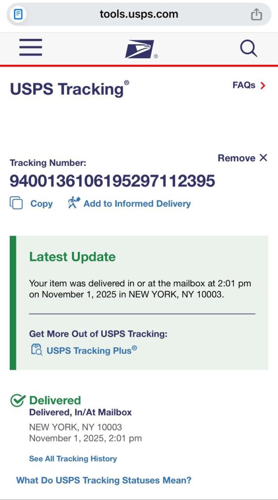 Delivery Tracking Proof 5